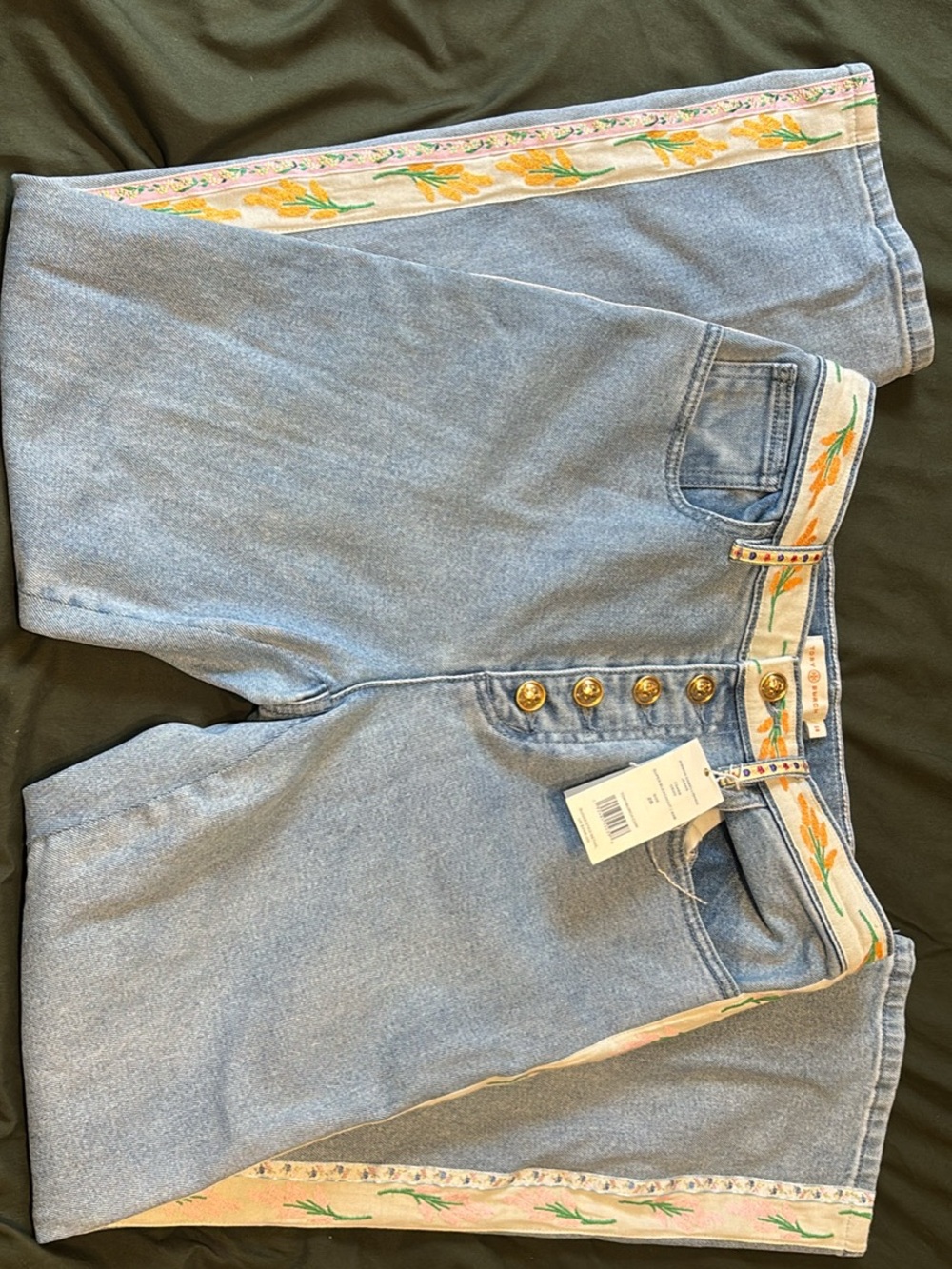 Tory Burch Ribbon Embellished Jeans
